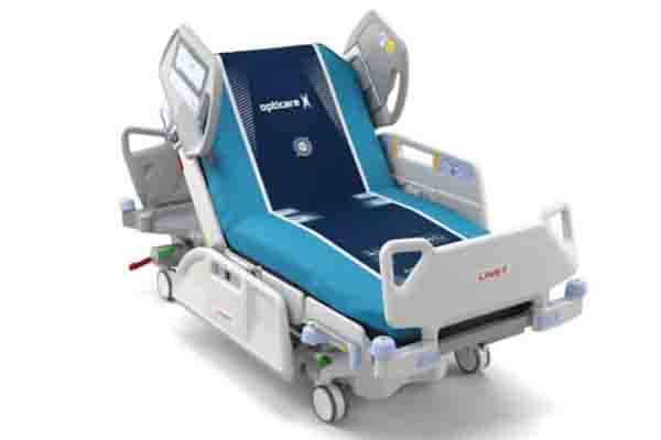 LINET's premium ICU bed Multicare X with unique frame-based lateral tilt.